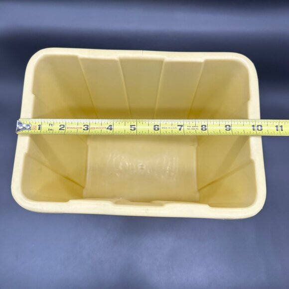 Vintage Trashcan Yellow Plastic Waste Basket Gold Butterfly 1970s Retro Decor - Picture 12 of 13